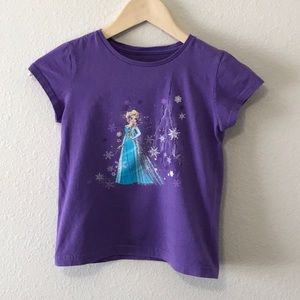 Elsa crew neck purple t-shirt for girl Disney